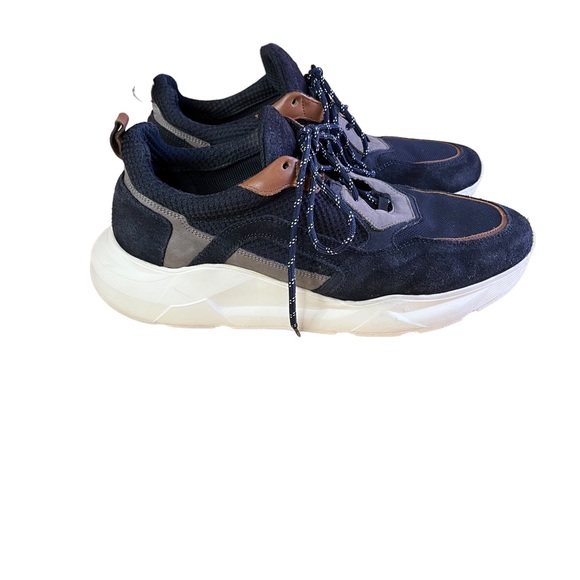 Massimo Dutti Suede Leather Trainers Men’s Sneakers Lace-Up Oversized Soles - Picture 3 of 12